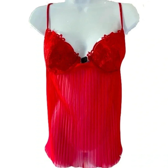 La SENZA/ 💰2 FOR $10💰 Babydoll lingerie/ Deep red with black  jewel/ Size US XL - Picture 1 of 12